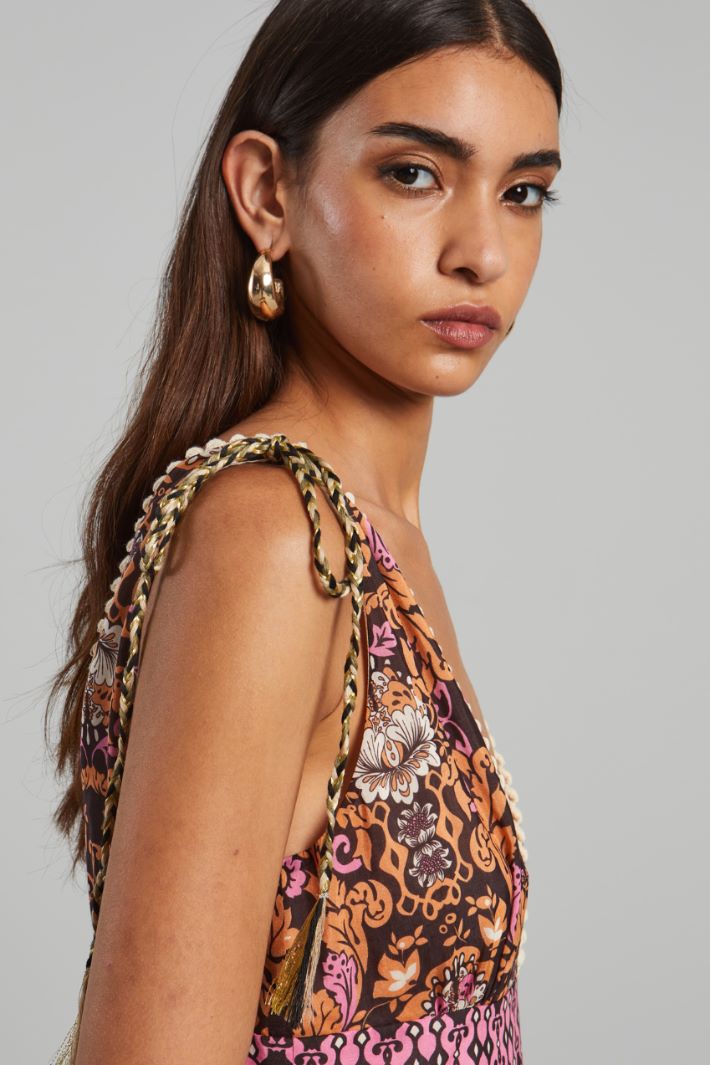Abito con scollo profondo - MARRONE ROSA - Fashion Market - 3