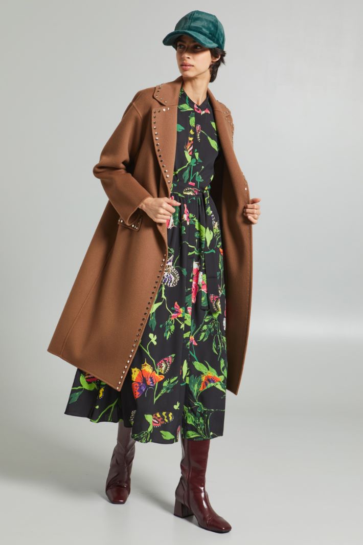 Chemisier in crépe de chine - NERO VERDE ROSA - Fashion Market