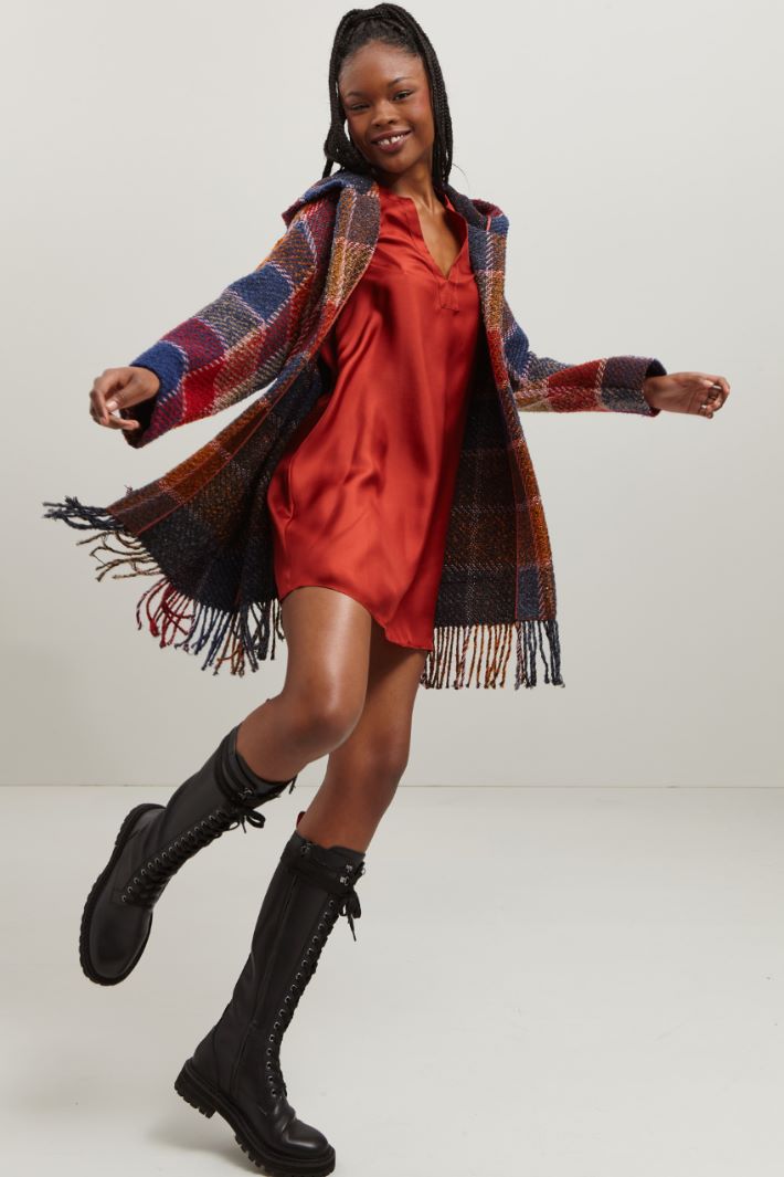 Abito in twill di seta - RUGGINE - Fashion Market