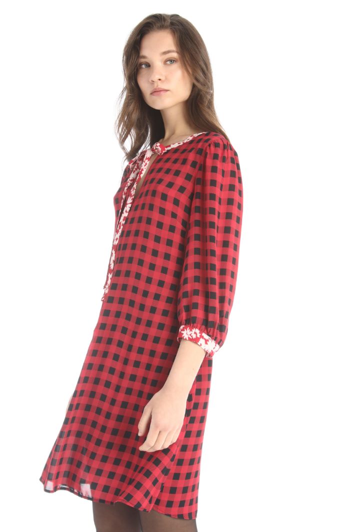 Abito in georgette di viscosa - ROSSO NERO - Fashion Market - 2