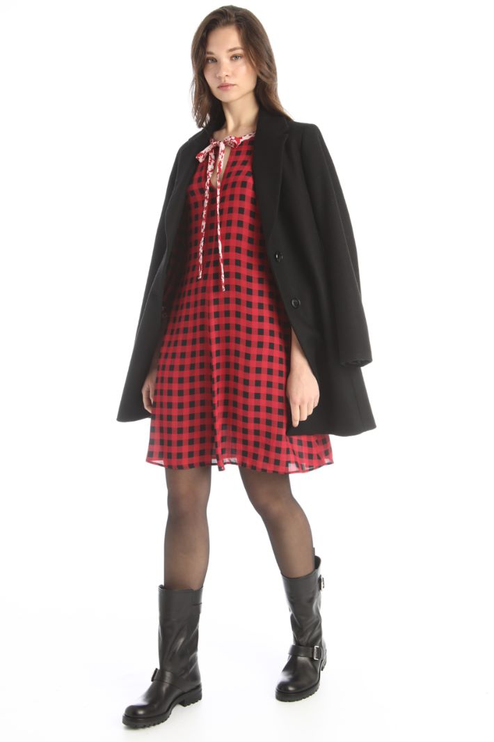 Abito in georgette di viscosa - ROSSO NERO - Fashion Market