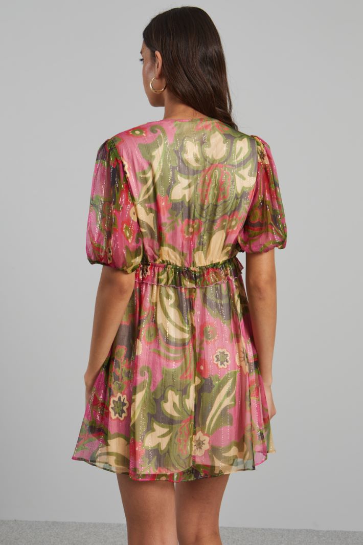Abito corto in creponne lamè - ROSA VERDE - Fashion Market - 4