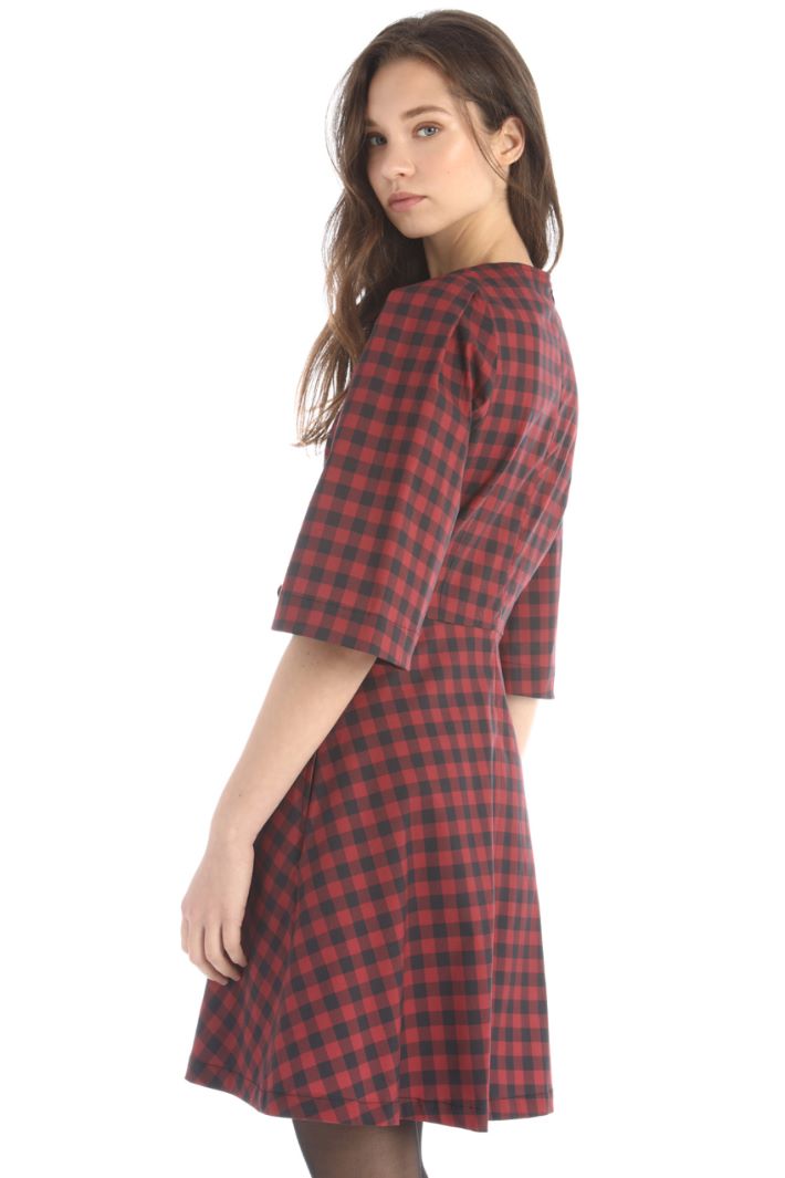 Abito in gabardine di cotone - BORDEAUX NERO - Fashion Market - 4