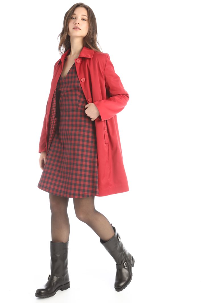 Abito in gabardine di cotone - BORDEAUX NERO - Fashion Market