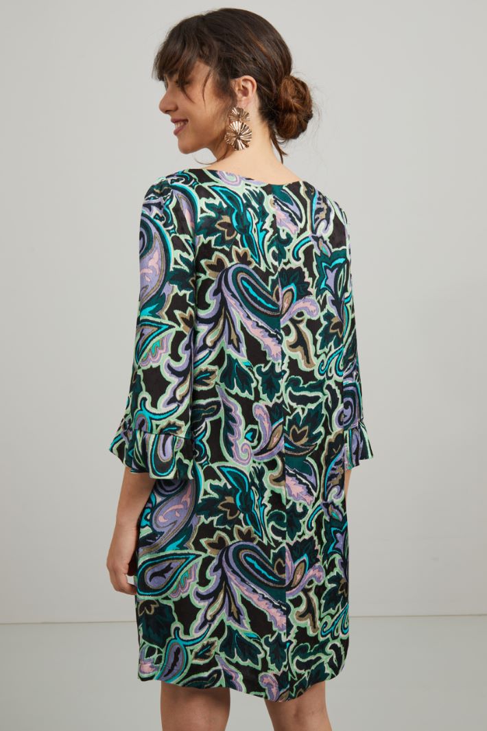 Abito corto in raso - VERDE VIOLA ROSA - Fashion Market - 4