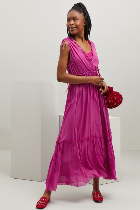 Abito smanicato in georgette - Fashion Market