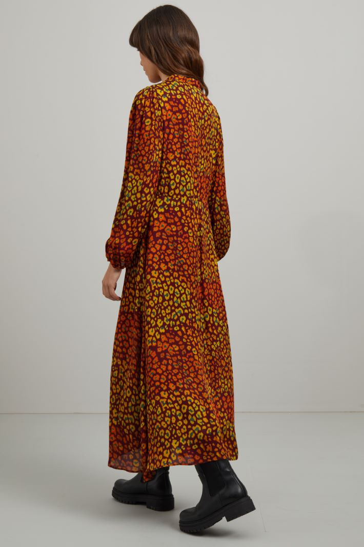 Abito in georgette - BORDEAUX OCRA - Fashion Market - 4