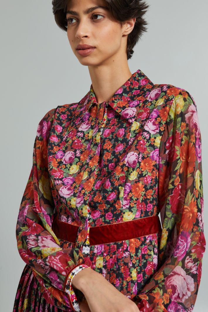 Chemisier con cintone  - VIOLA ROSSO GIALLO - Fashion Market - 3