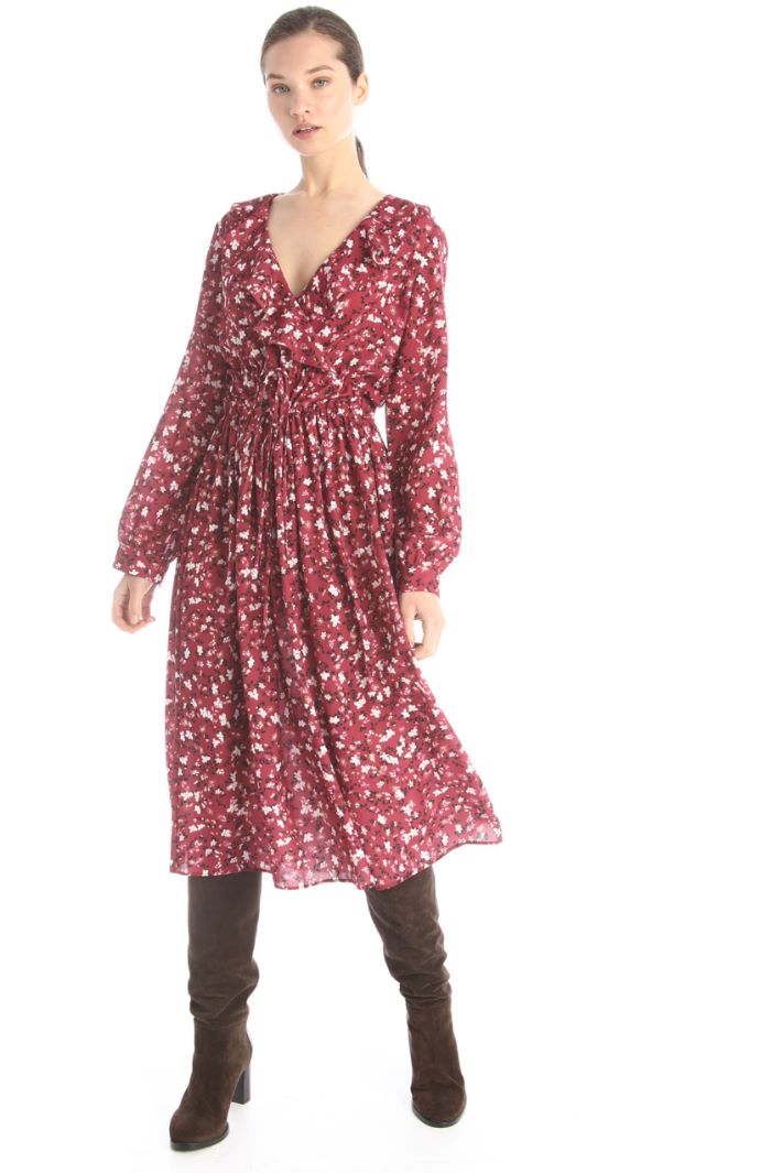 Abito in doppia georgette - PRUGNA - Fashion Market - 3