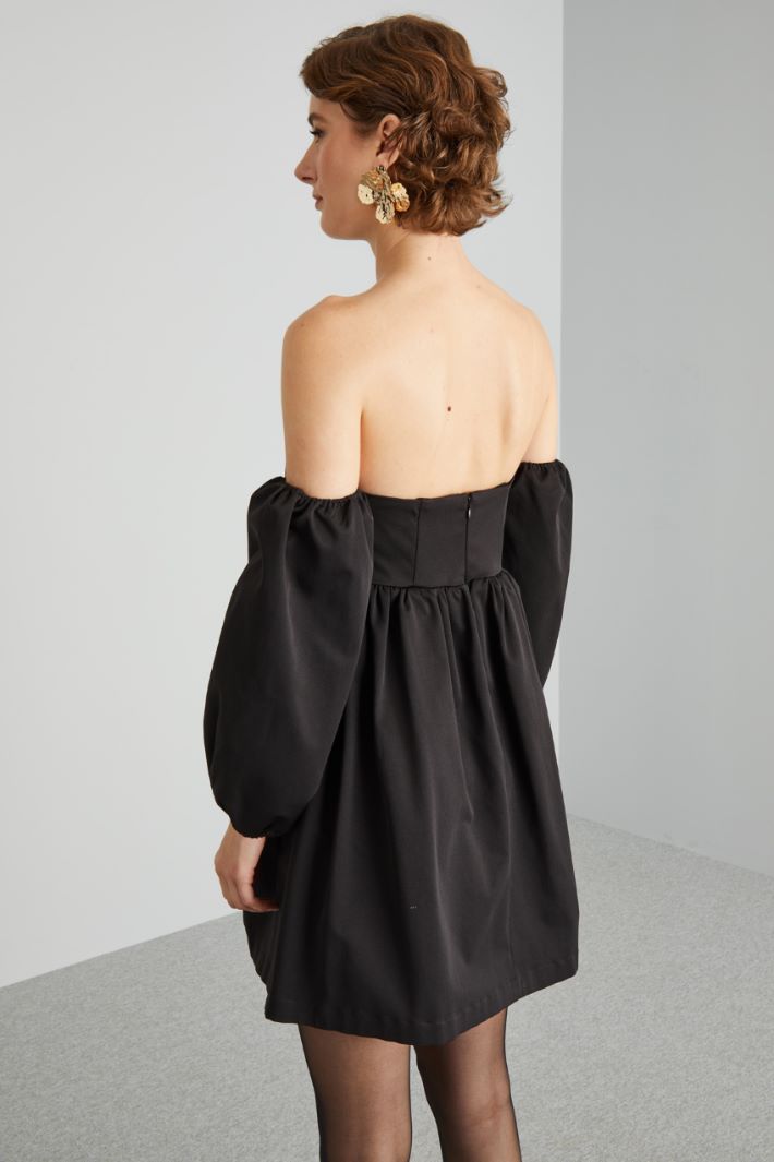 Abito off-shoulder in ottoman - NERO - Fashion Market - 4