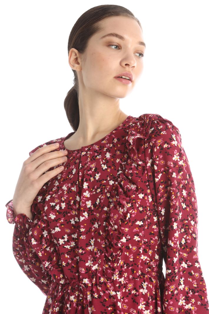 Abito stampato in georgette - PRUGNA - Fashion Market - 4