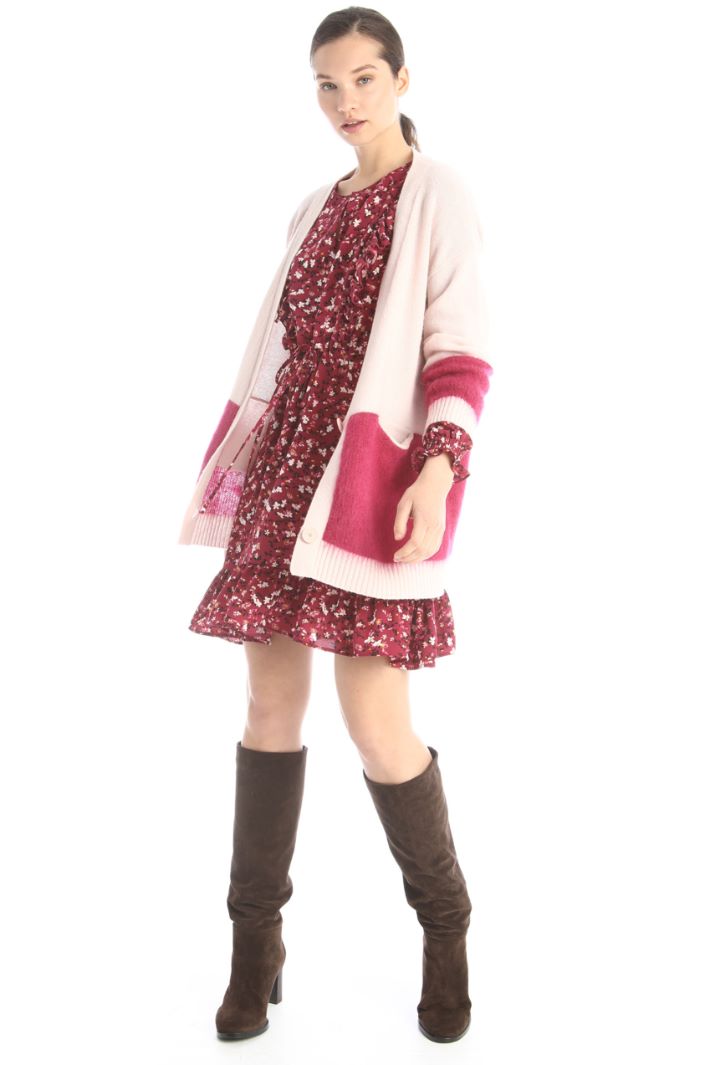 Abito stampato in georgette - PRUGNA - Fashion Market - 3