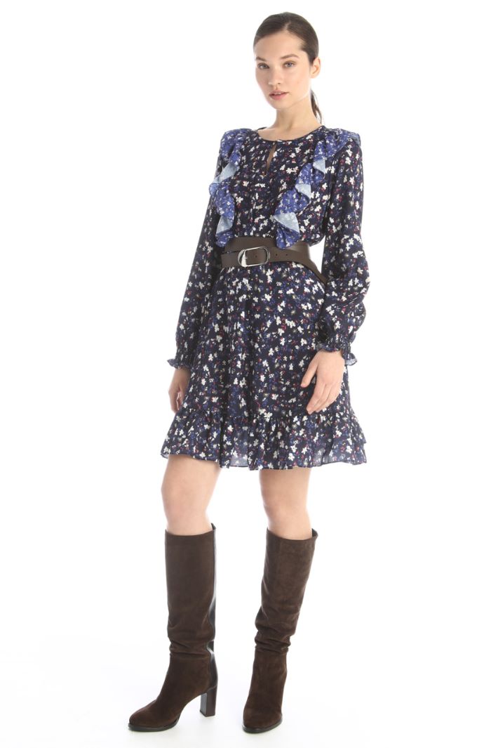 Abito stampato in georgette - BLU - Fashion Market - 4