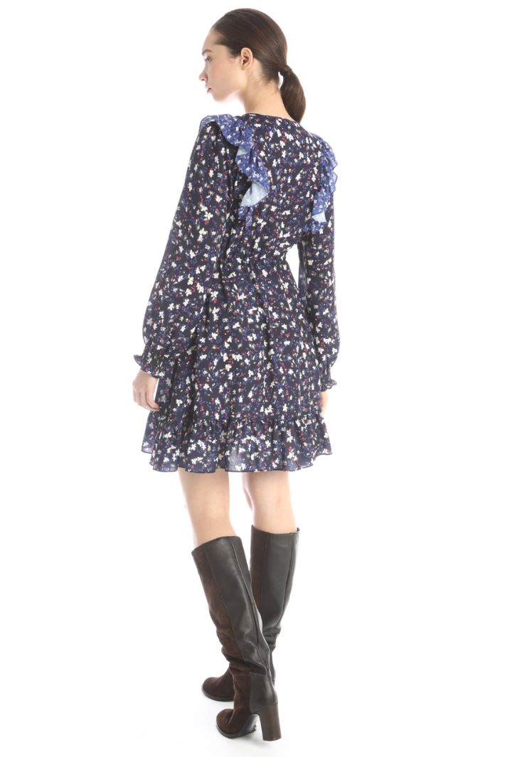 Abito stampato in georgette - BLU - Fashion Market - 2