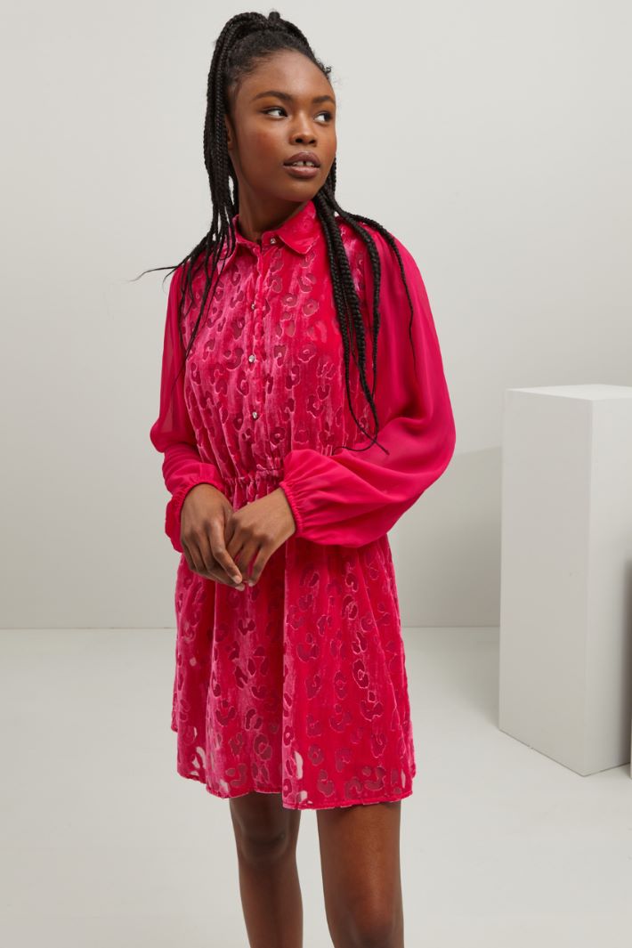 Abito corto in velluto - FUXIA - Fashion Market - 2