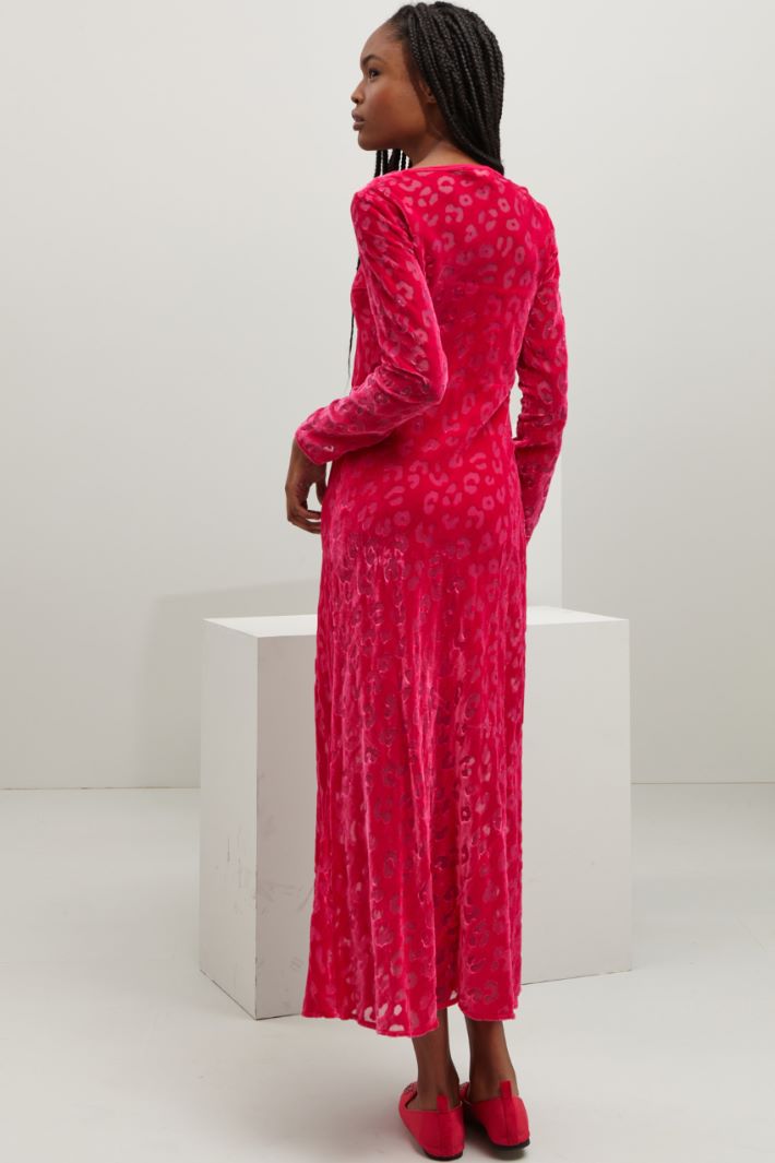 Abito lungo in velluto - FUXIA - Fashion Market - 4