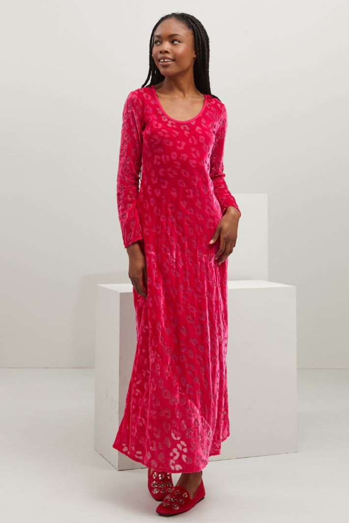 Abito lungo in velluto - FUXIA - Fashion Market - 2