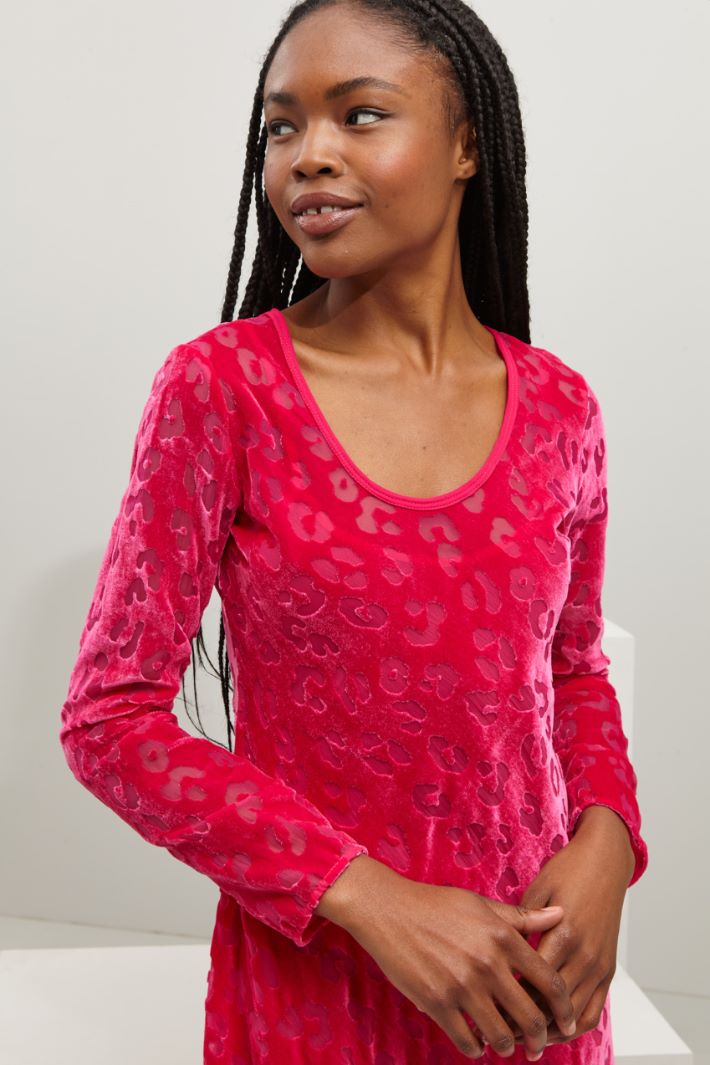 Abito lungo in velluto - FUXIA - Fashion Market - 3