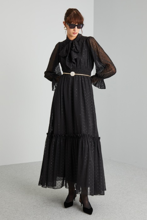 Abito con collo a foulard - Fashion Market