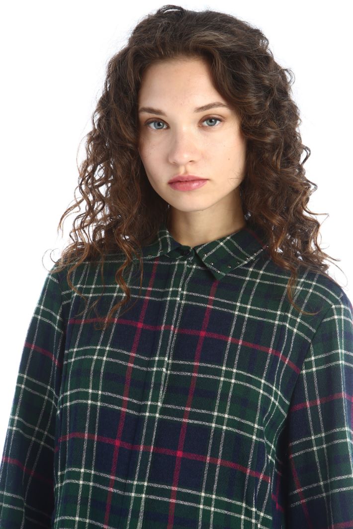 Abito chemisier con cintura - VERDE NERO - Fashion Market - 3