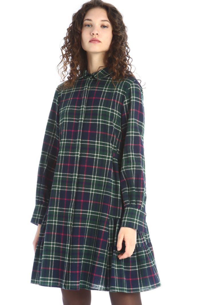 Abito chemisier con cintura - VERDE NERO - Fashion Market