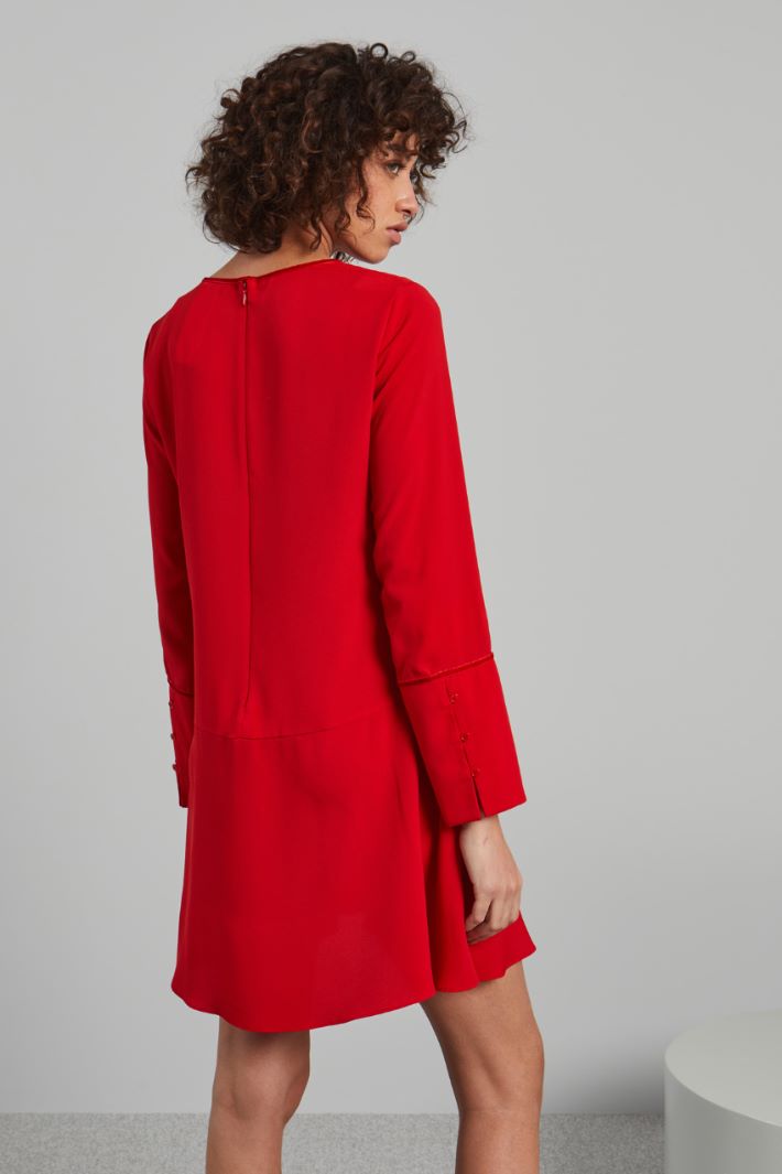 Abito con polsini alti - ROSSO FUOCO - Fashion Market - 4