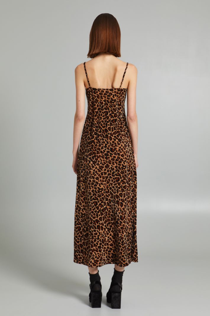 Slip dress in velluto - MARRONE NERO BEIGE - Fashion Market - 4
