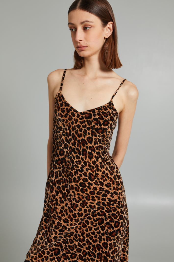 Slip dress in velluto - MARRONE NERO BEIGE - Fashion Market - 3