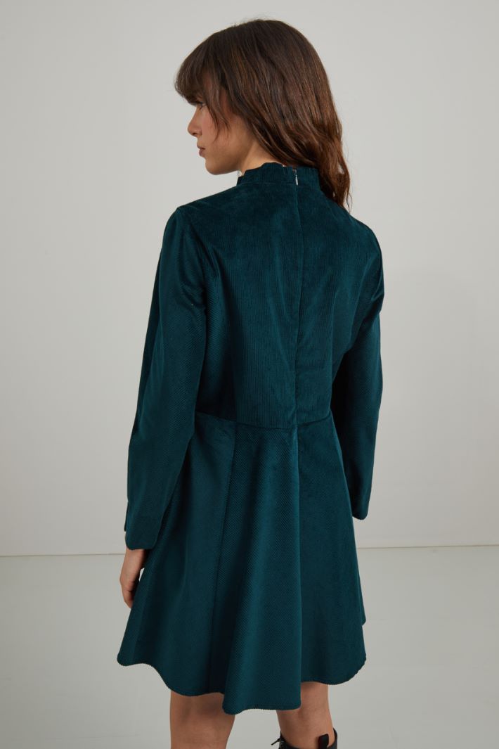 Abito in velluto a coste - VERDE SCURO - Fashion Market - 4