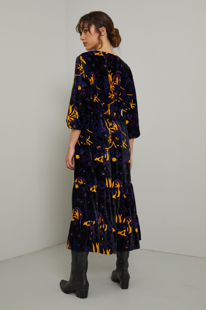 Abito in velluto - BLU NOTTE NERO - Fashion Market - 4