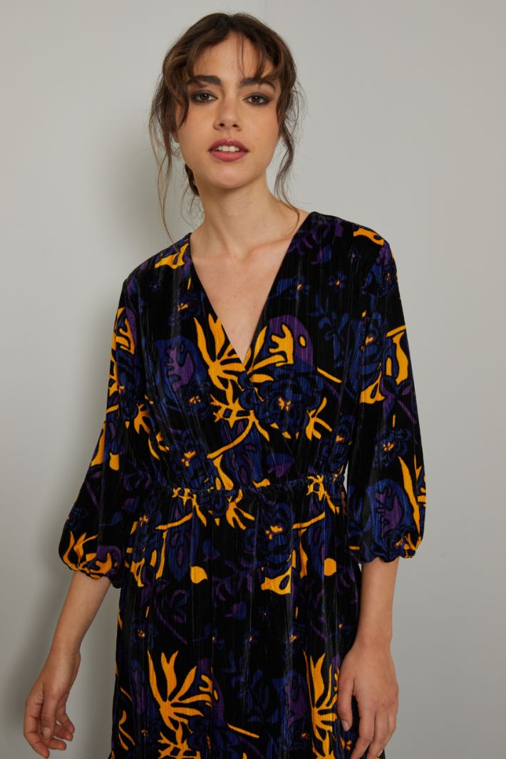 Abito in velluto - BLU NOTTE NERO - Fashion Market - 3