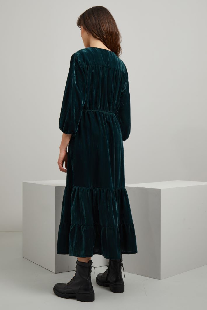 Abito in velluto - VERDE SCURO - Fashion Market - 4