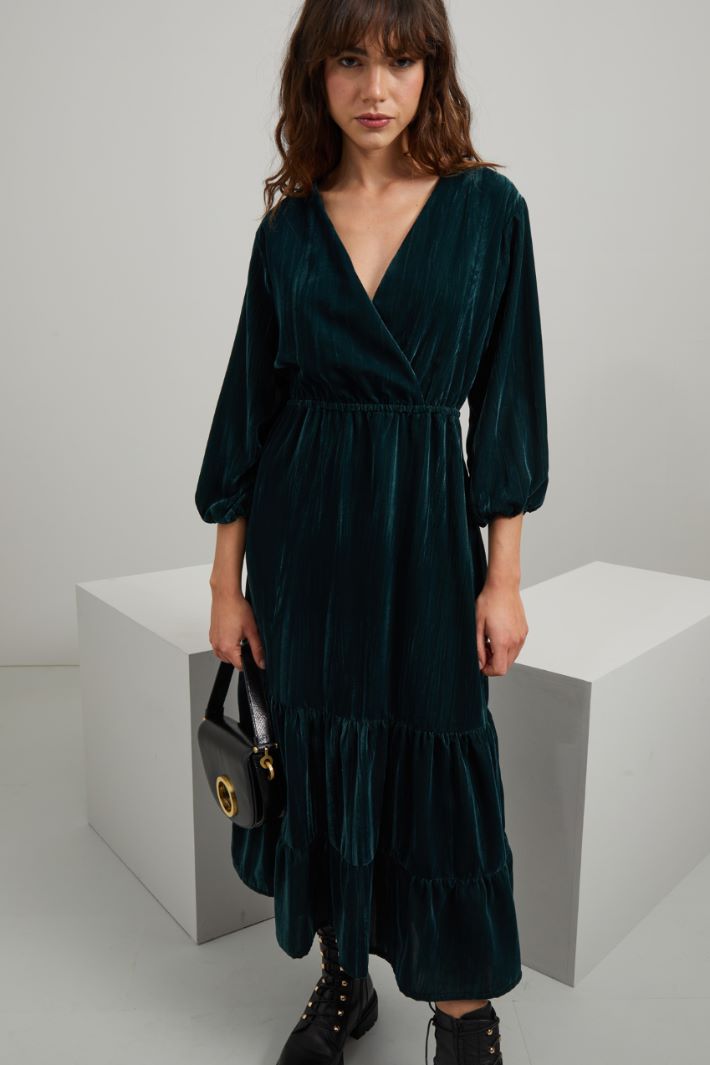 Abito in velluto - VERDE SCURO - Fashion Market - 2