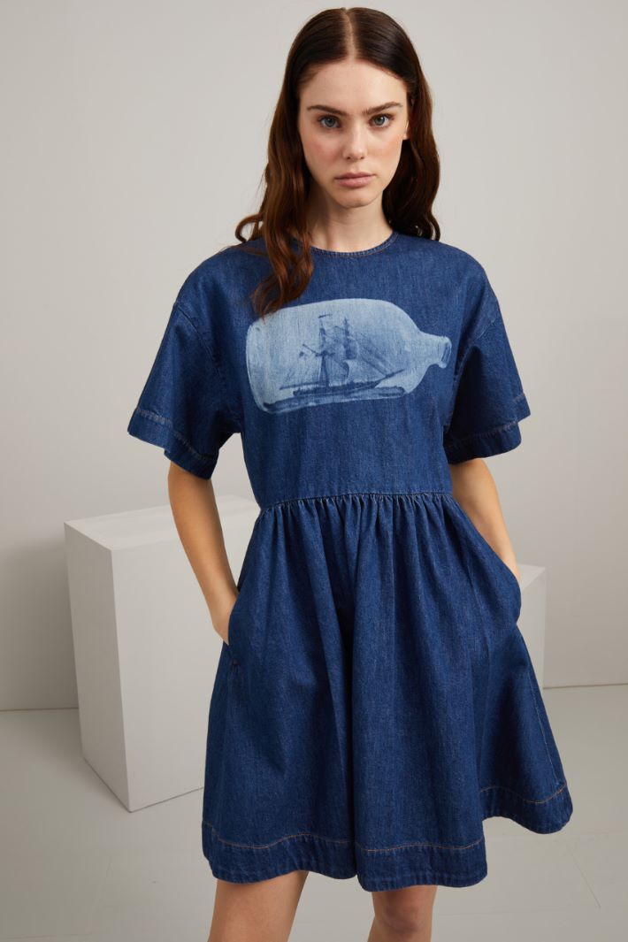 Abito corto in denim - BLU DENIM - Fashion Market - 3