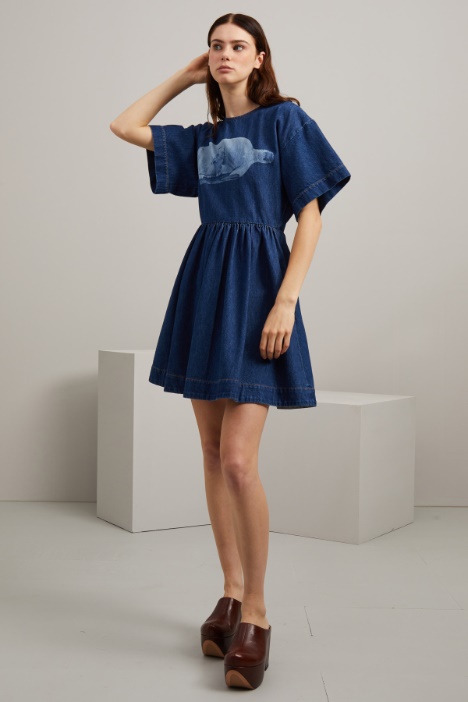 Abito corto in denim - Fashion Market