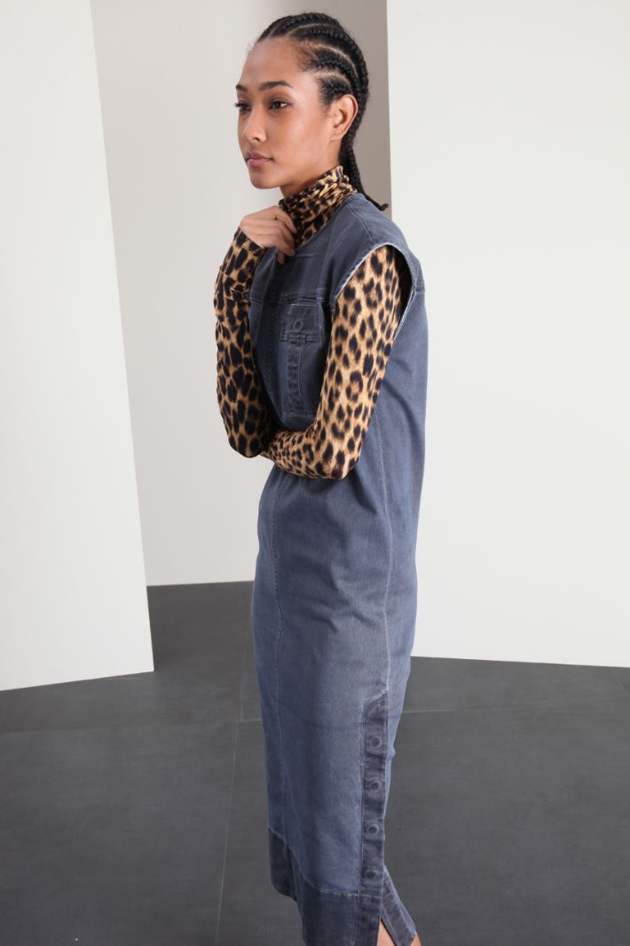 Abito longuette in bull - BLU - Fashion Market - 2