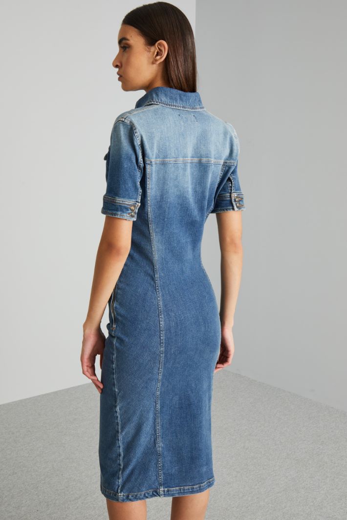 Abito aderente in denim - BLU DENIM - Fashion Market - 4