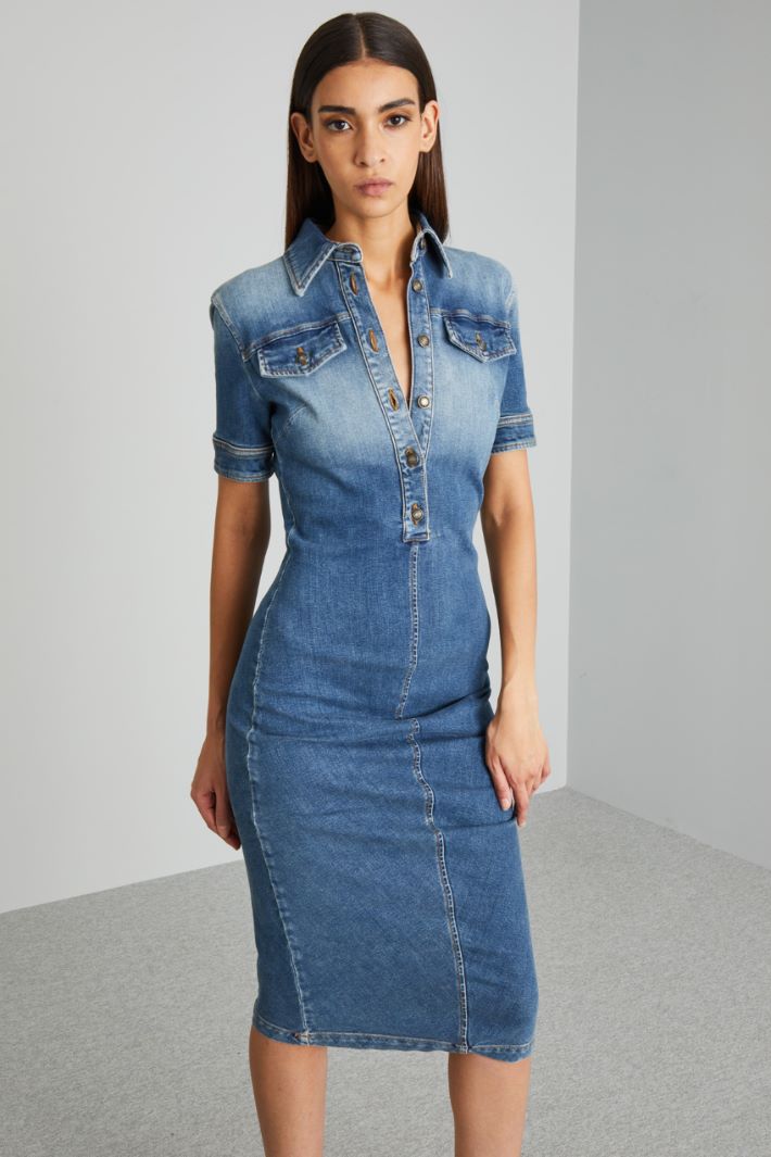 Abito aderente in denim - BLU DENIM - Fashion Market - 2