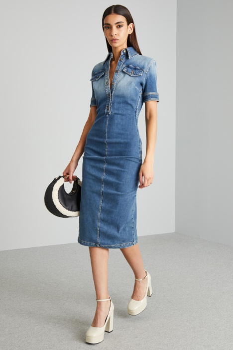 Abito aderente in denim - Fashion Market