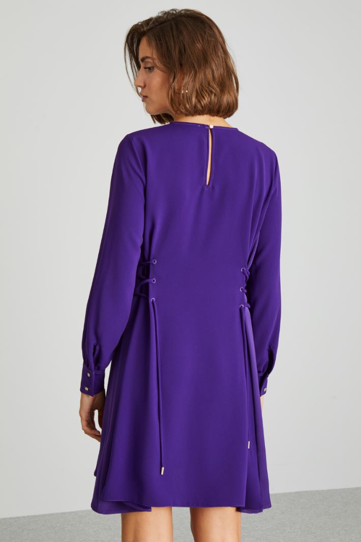 Abito con laccetti sui fianchi - VIOLA PRUGNA - Fashion Market - 4