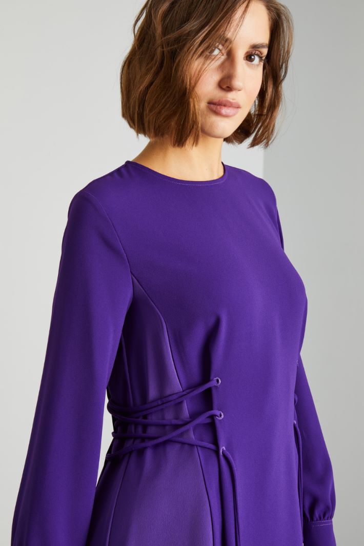 Abito con laccetti sui fianchi - VIOLA PRUGNA - Fashion Market - 3