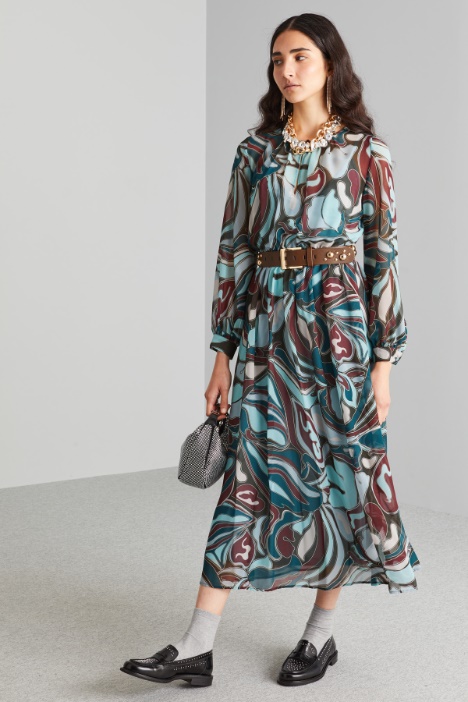 Abito in chiffon stampato - Fashion Market