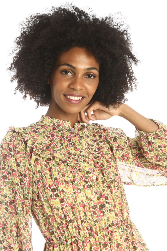 Abito in georgette fil coupè - VERDE - Fashion Market - 3