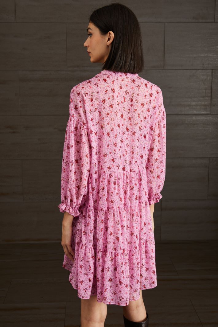 Abito a balze - ROSA ROSSO BORDEAUX - Fashion Market - 4