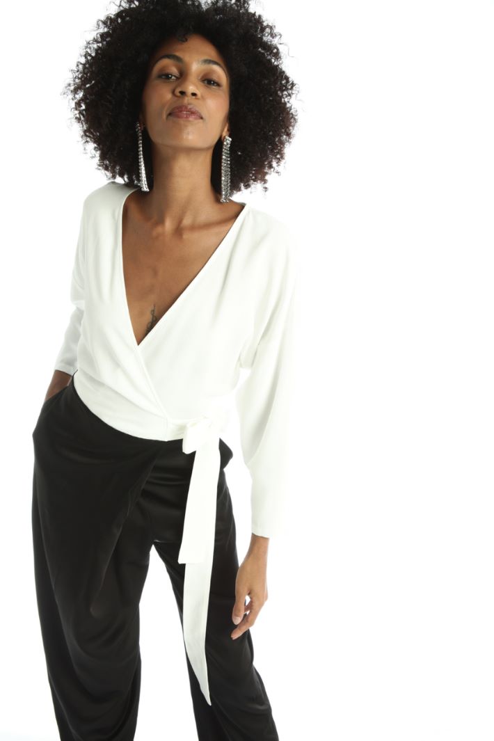 Tuta in enver satin e raso - NERO BIANCO - Fashion Market - 4