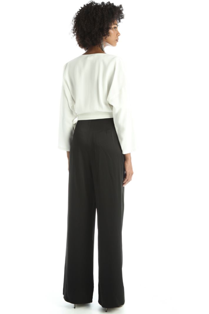 Tuta in enver satin e raso - NERO BIANCO - Fashion Market - 2
