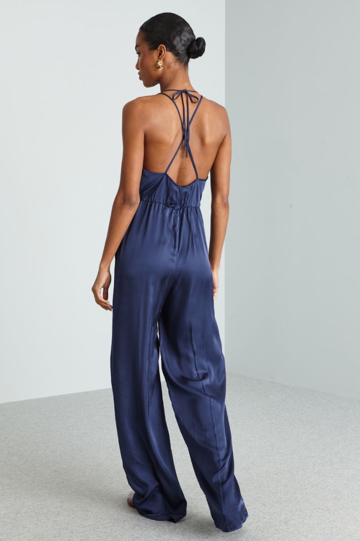 Tuta con spalline incrociate - BLU - Fashion Market - 4