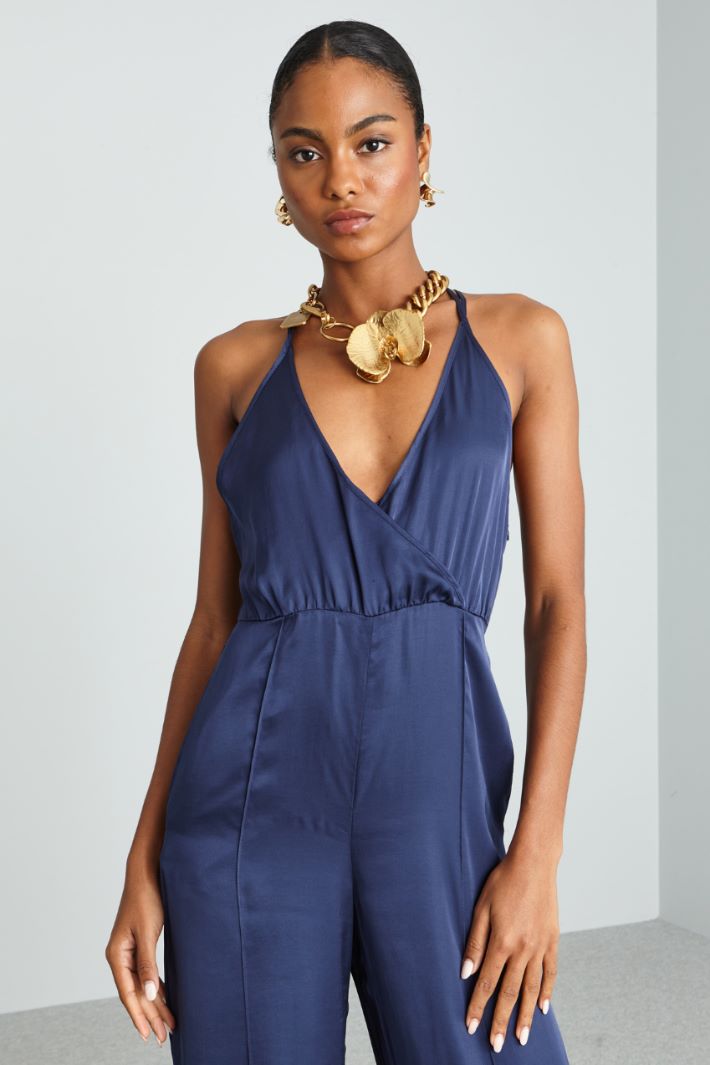 Tuta con spalline incrociate - BLU - Fashion Market - 2