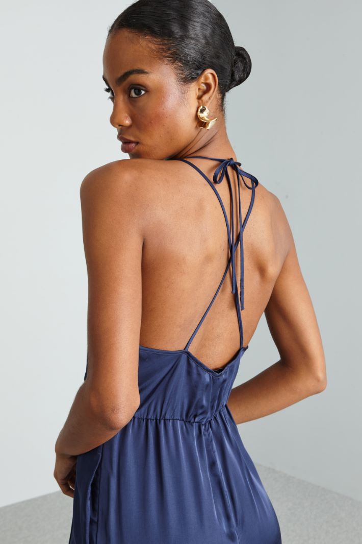 Tuta con spalline incrociate - BLU - Fashion Market - 3