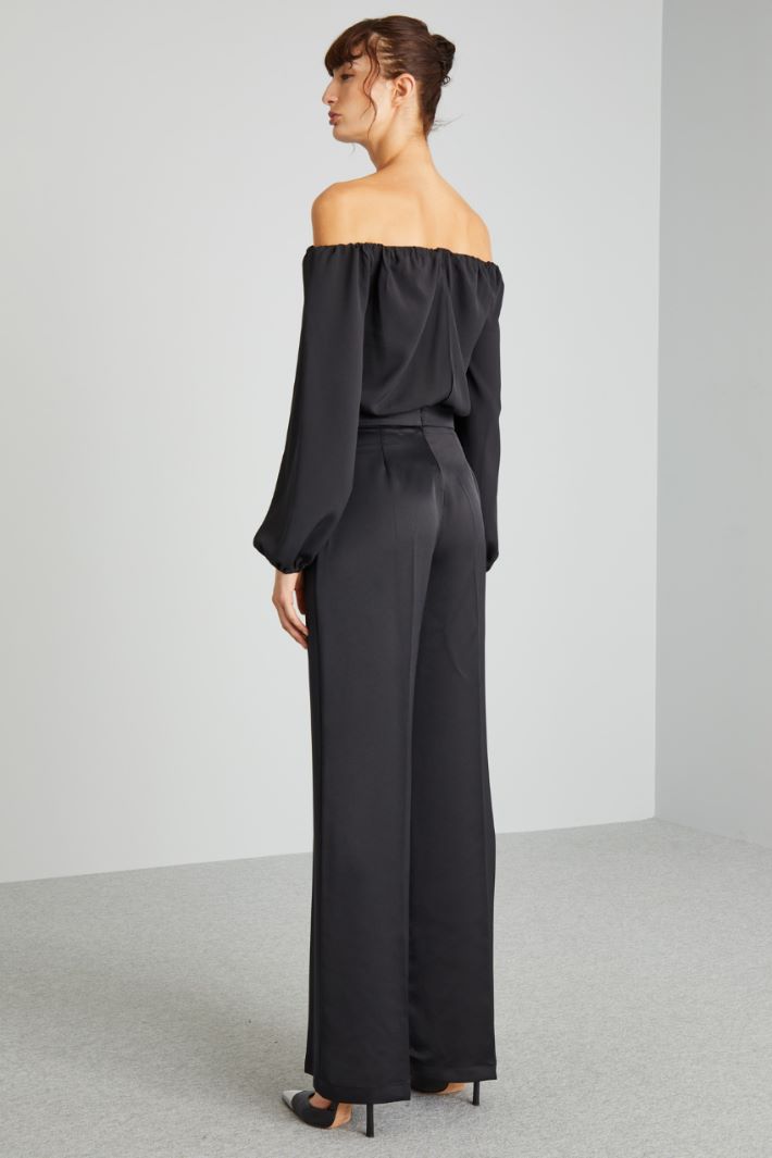 Tuta con scollatura off shoulder - NERO - Fashion Market - 4